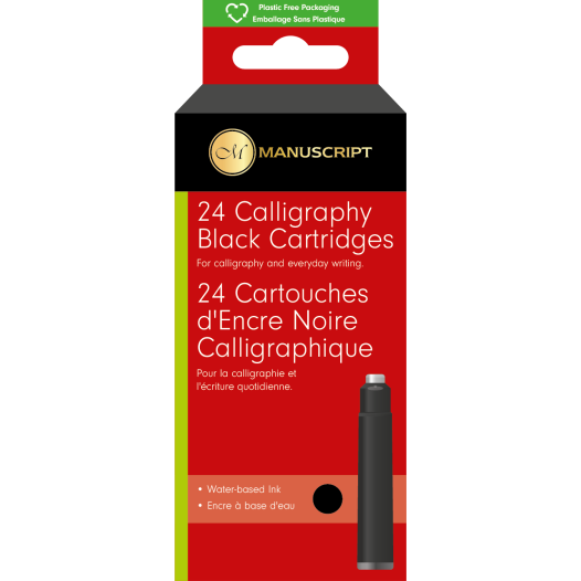 Manuscript Ink Cartridges - Calligraphy Black (Pack of 24)